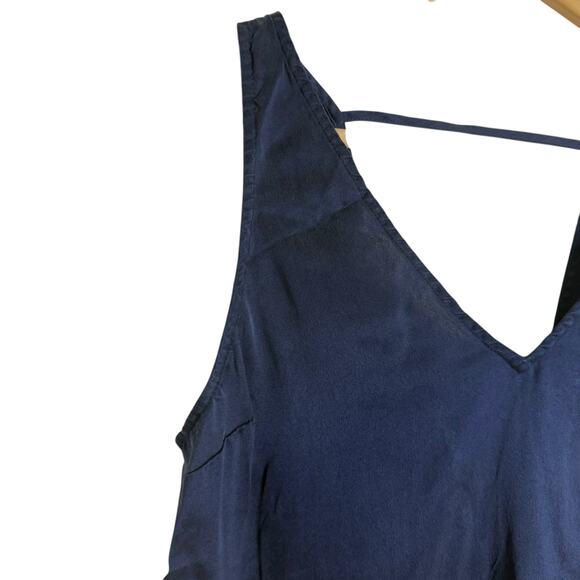 Lunya Navy Blue Washable Silk V-Neck Sleeveless Pajama Tank Top Size XS - Picture 2 of 8